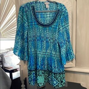 Catherine’s Blue Patterned Women's Top